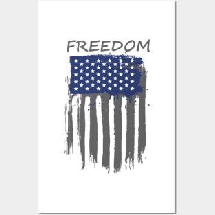 Freedom Painted American Flag Posters and Art